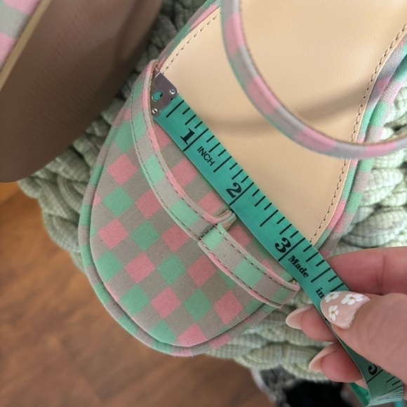 NEW Urban Outfitters UO Nora Strappy Green/Pink Plaid Platform Wedge Sandal - Picture 15 of 15